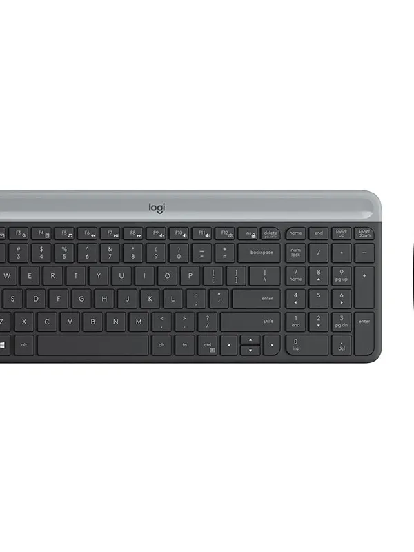 LOGITECH MK470 Slim Combo brezžična grafitna tipkovnica + miška