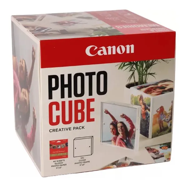 CANON pp-201 Ink Cartridge 5x5 Photo Cube Creative Pack White Pink
