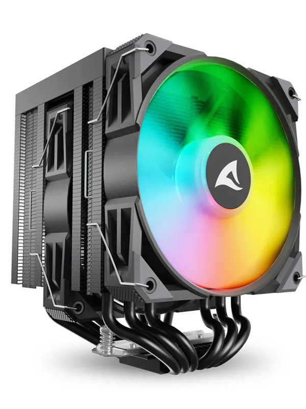 SHARKOON CPU A60 RGB BLACK AIR COOLER 2x120mm PWM 260W procesorski hladilnik