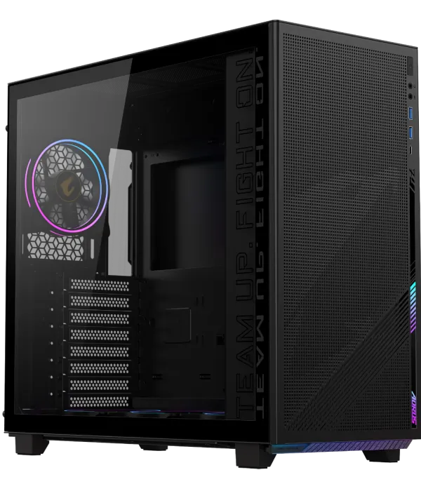Gigabyte AORUS C400 GLASS USB-C USB 3.2 Gen2 ATX AORUS RGB osvetljeno ohišje, črno