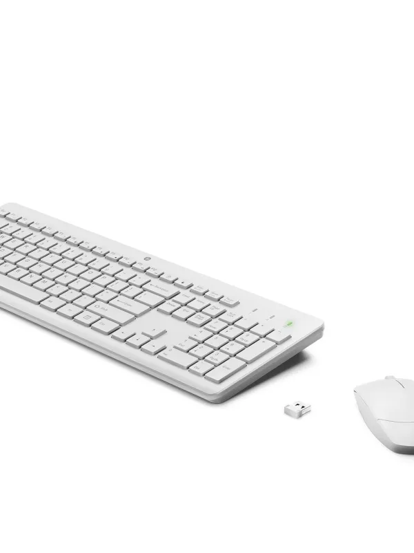 Tipkovnica z miško HP 230 brezžična bela