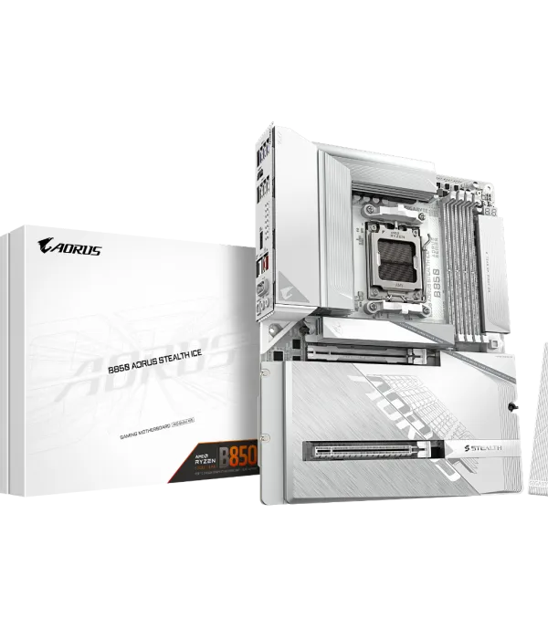 GIGABYTE B850 A STEALTH ICE, DDR5, SATA3, USB3.2Gen2x2, DP, 5GbE, WiFi, AM5 ATX