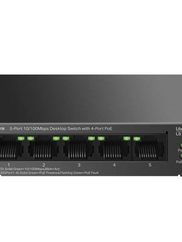 TP-LINK LiteWave LS105LP 5-port 10/100Mbps (4x PoE) RJ45 mrežno stikalo switch